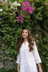 Ria Malhotra in Hand Embroidery Chikankari Long Kurti for Women In Chanderi Silk White-6